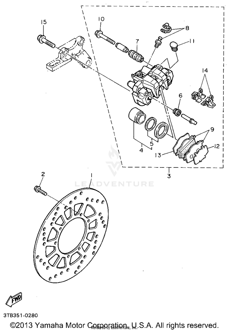 Rear Brake Caliper Schematic