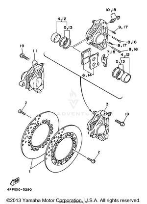 Front Brake Caliper Schematic