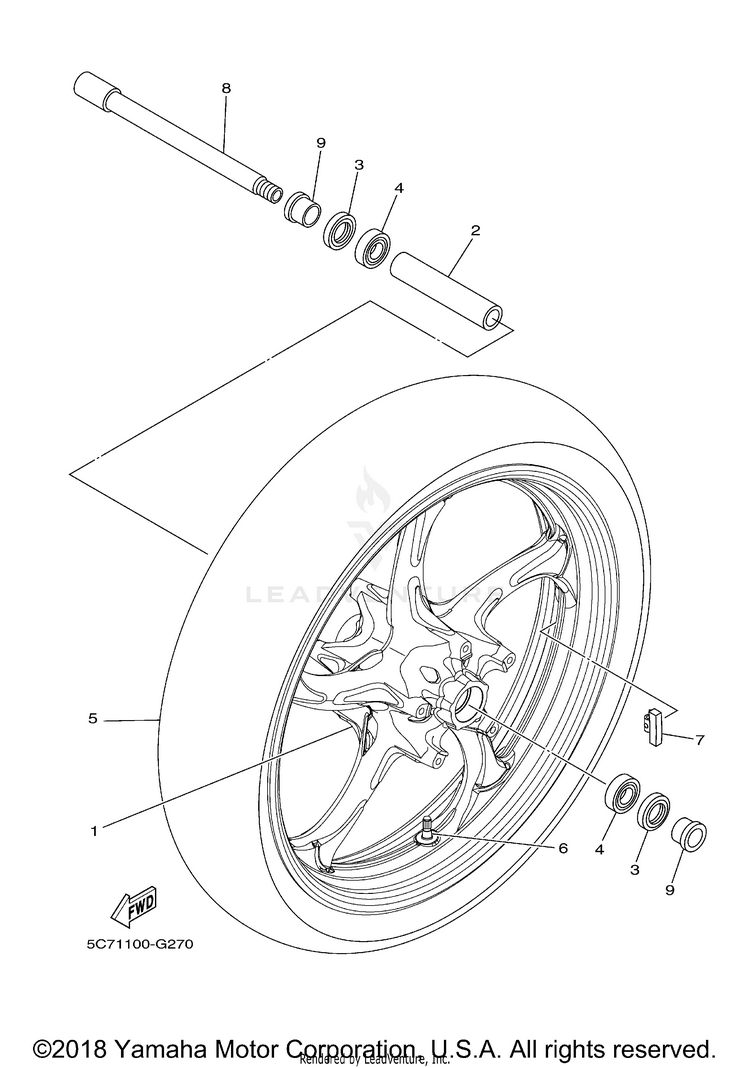 Front Wheel RAIDER S - XV19CSACB - 2011 Schematic