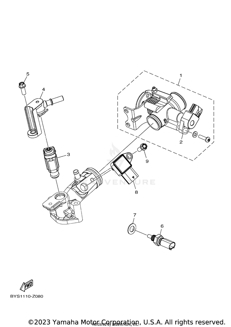 Intake 2 RAPTOR 110 - YFM01RYXRG - 2024 Schematic
