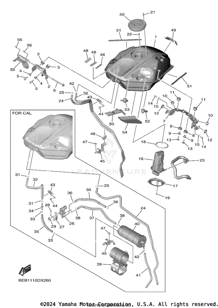 Fuel Tank YZFR7 - YZFR7SCB - 2025 Schematic