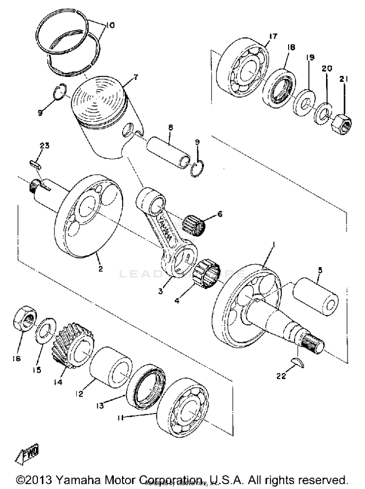 Crank - Piston GT80B - 1975 Schematic