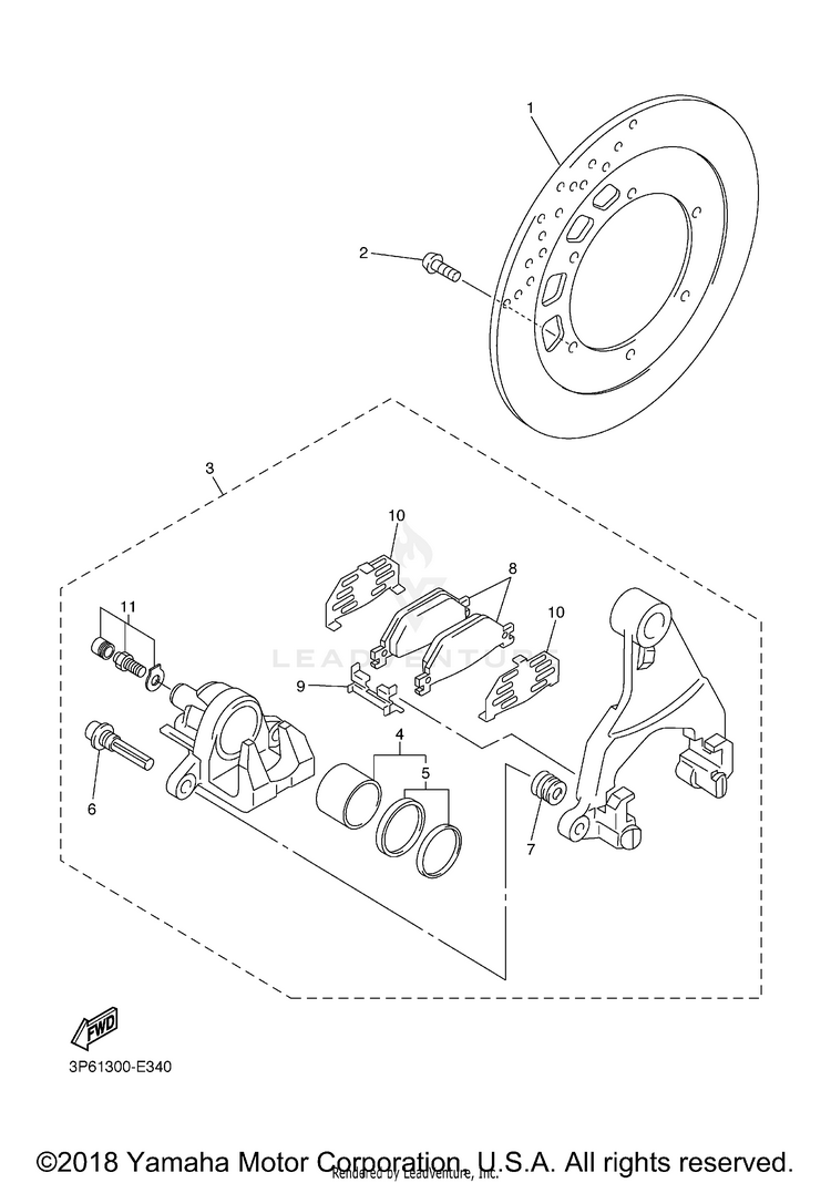 Rear Brake Caliper Schematic