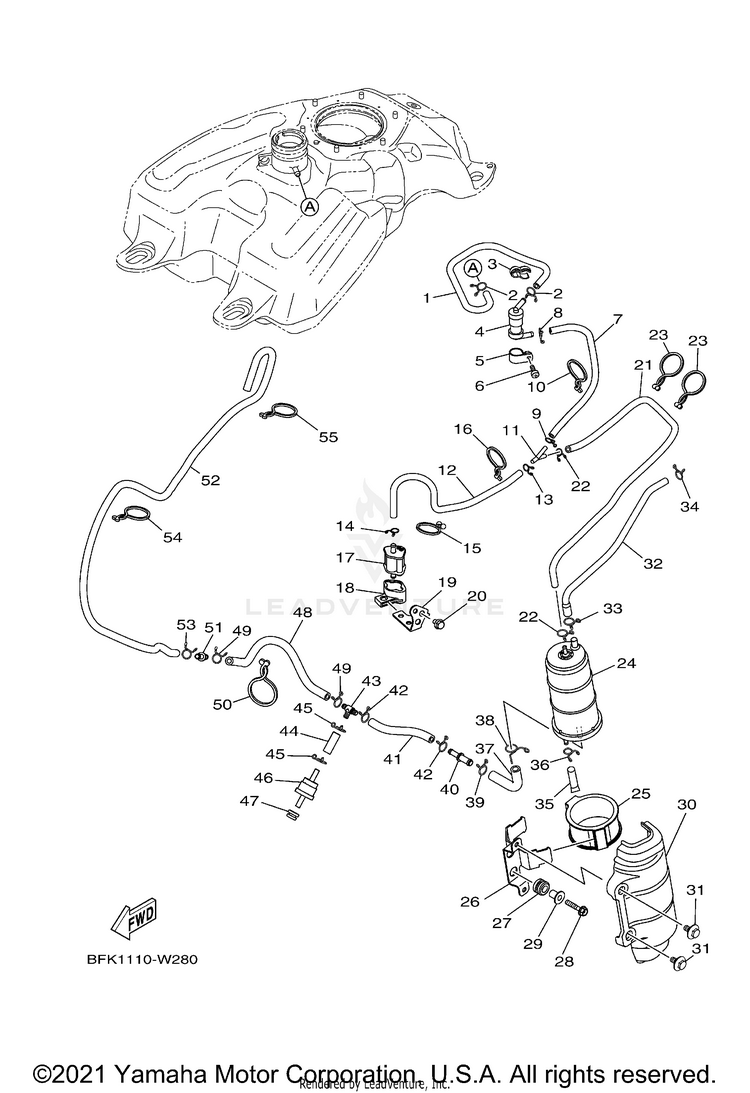 Fuel Tank 2 RAPTOR 700R SPECIAL - YFM70RCCMW - 2021 Schematic
