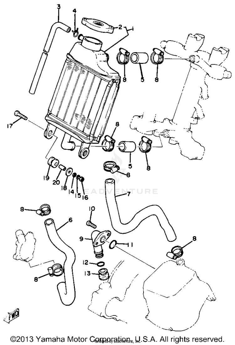 Radiator Hose Yz80j Schematic