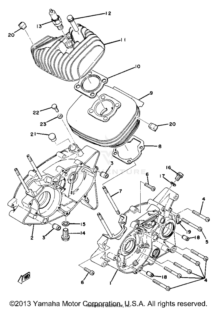 Cylinder Crankcase Yz80d Schematic