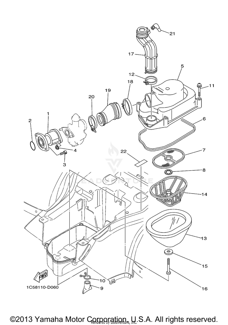 Intake GRIZZLY 125 - YFM125GW - 2007 Schematic