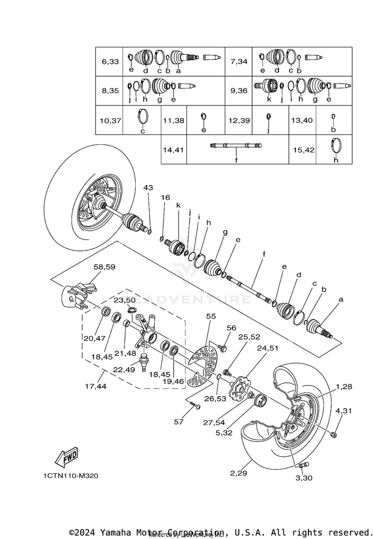 Front Wheel GRIZZLEY 450 HUNTING - YFM450DAEH - 2014 Schematic
