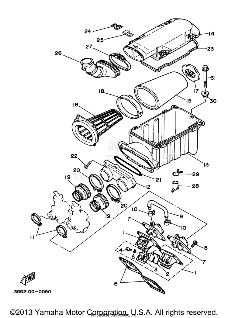 Intake BANSHEE - YFZ350J - 1997 Schematic