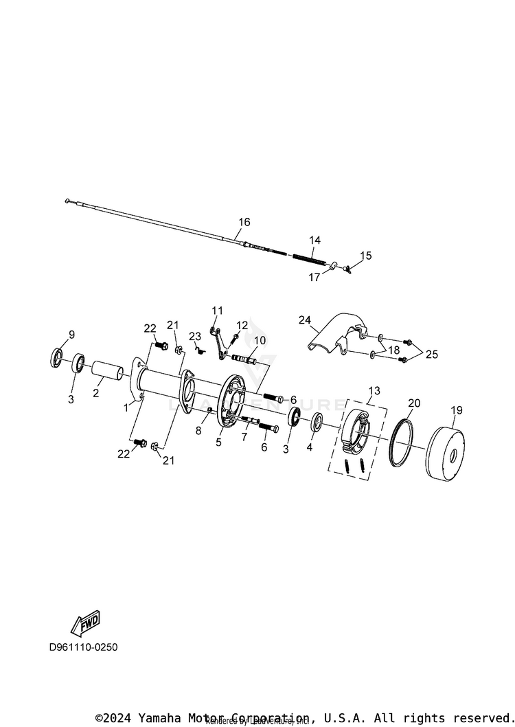 Rear Brake GRIZZLY 110 - YFM01GYXTG - 2026 Schematic