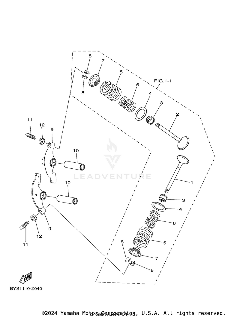 Valve RAPTOR 110 - YFM01RYXSG - 2025 Schematic