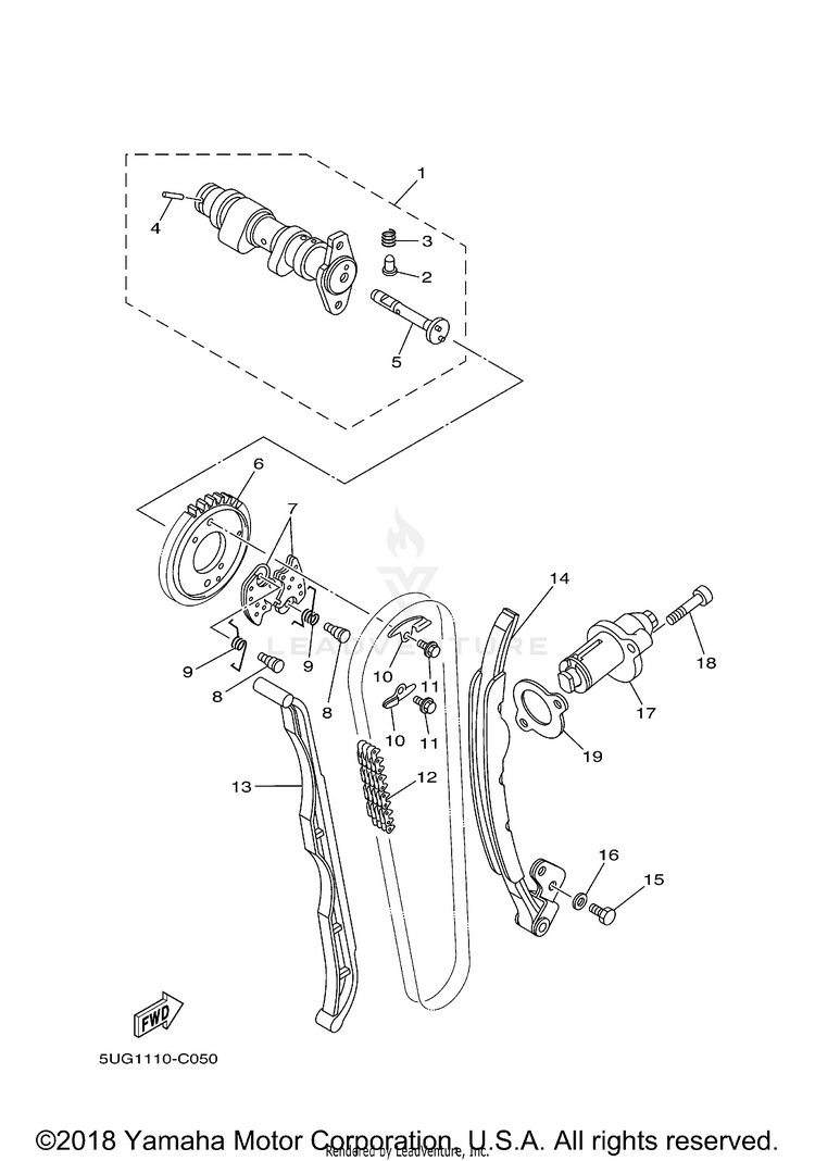 Camshaft Chain RHINO HARDWOODS CAMO - YXR660FAHS - 2004 Schematic