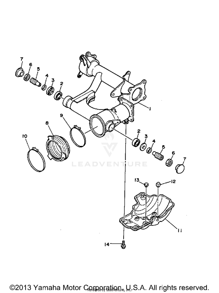 Swing Arm BIG BEAR - YFM350FWB_MNH - 1991 Schematic