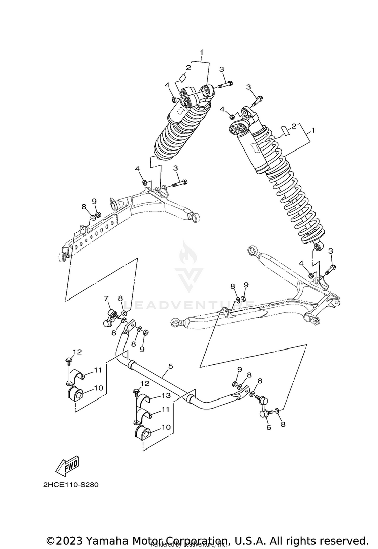 Rear Suspension YXZ1000R EPS SS SE - YXZ10YESJL - 2018 Schematic