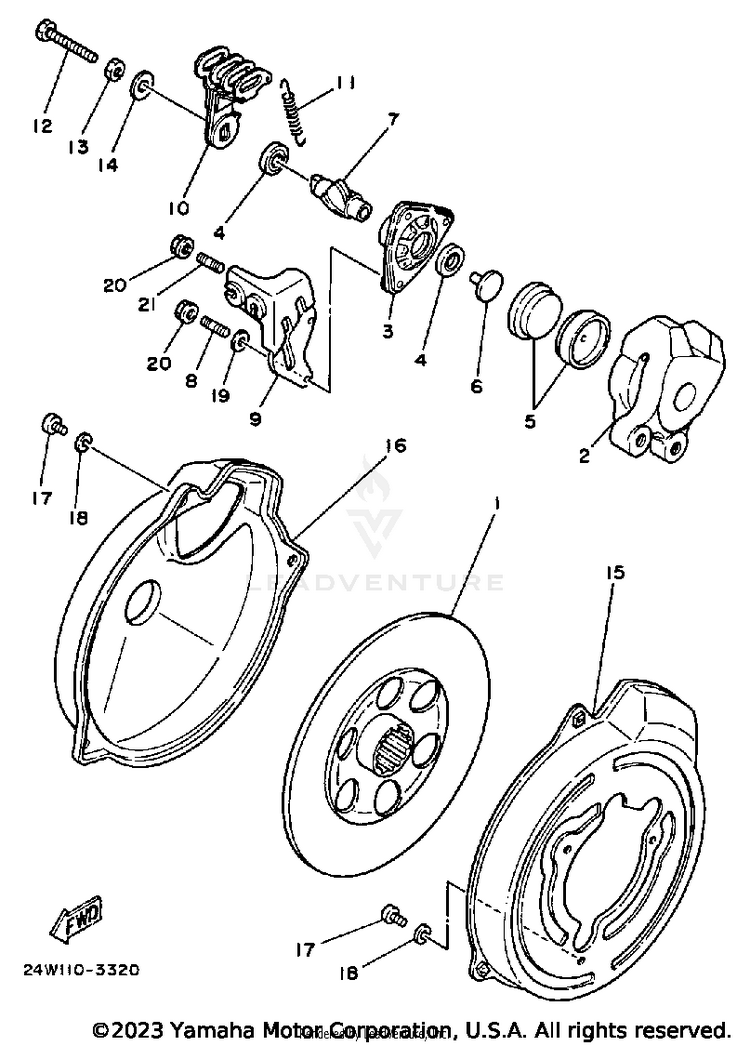Rear Brake Caliper Schematic