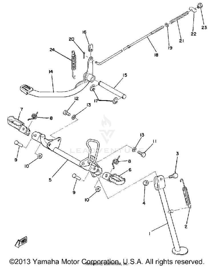Stand Footrest Brake Pedal Schematic