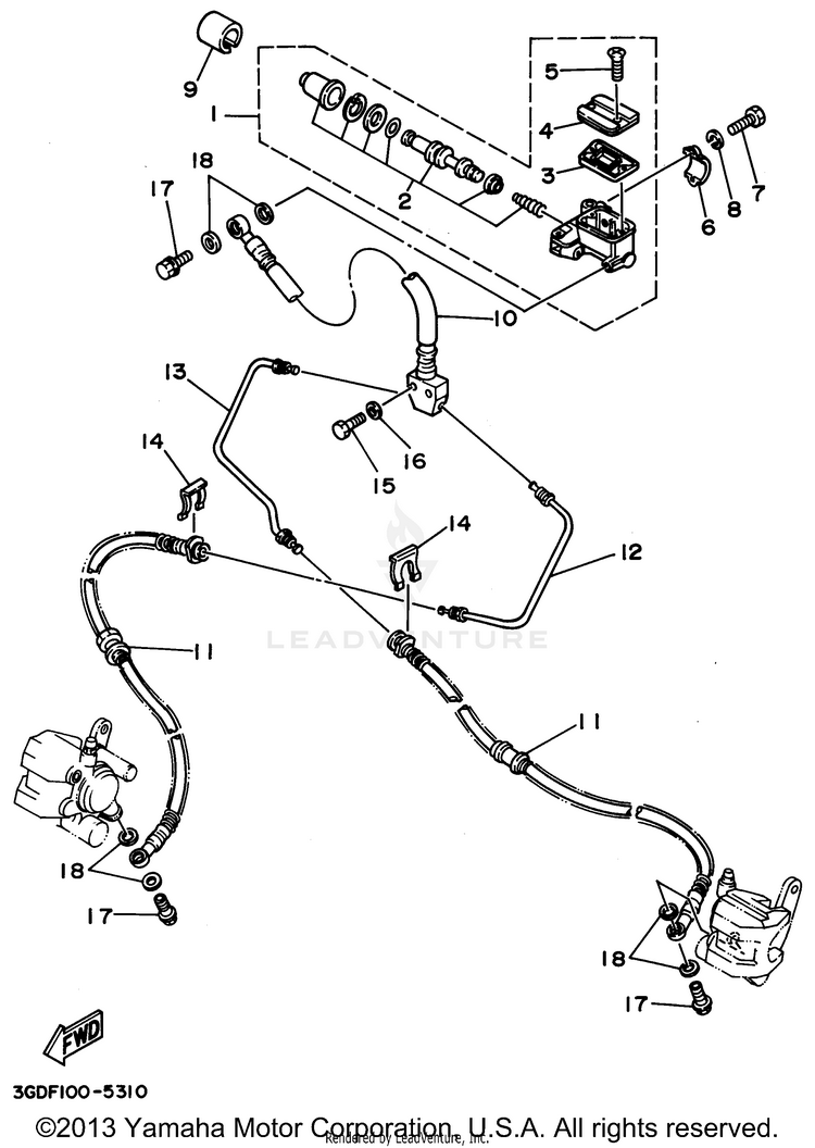 Front Master Cylinder Schematic