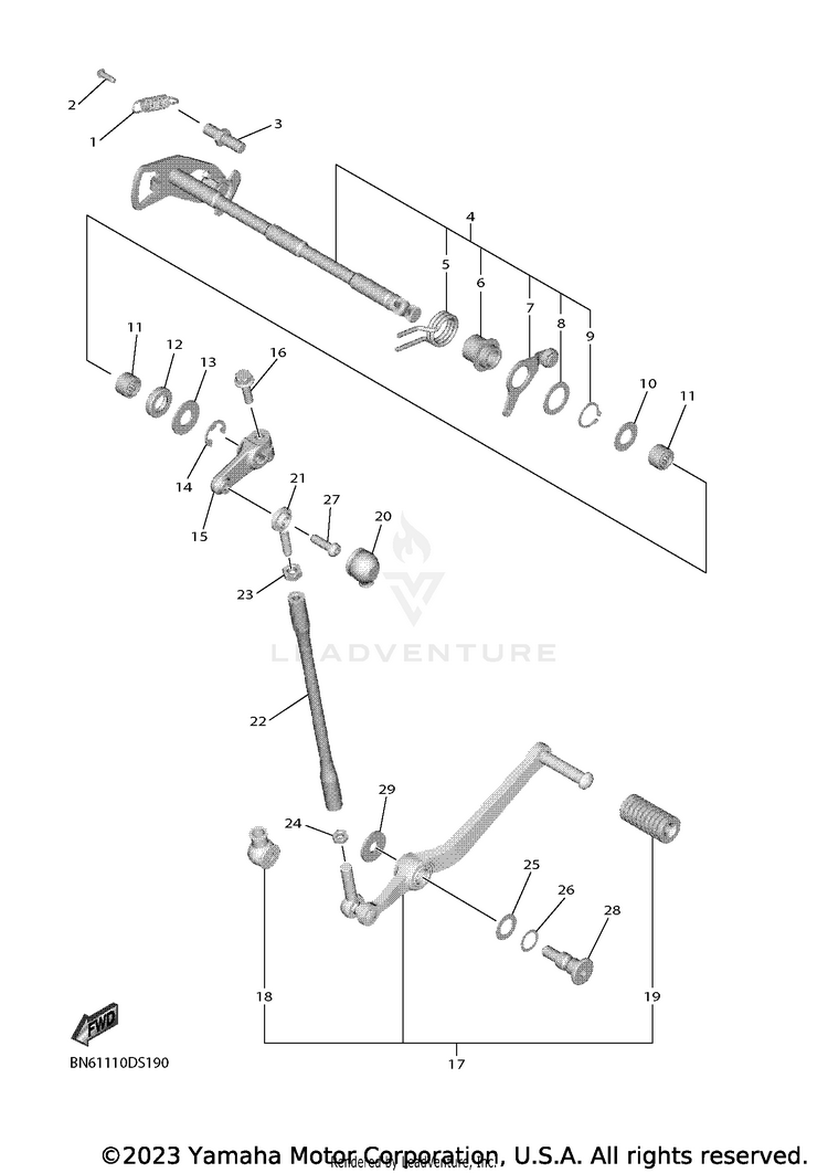 Shift Shaft YZFR6 - YZFR6L1CB - 2020 Schematic
