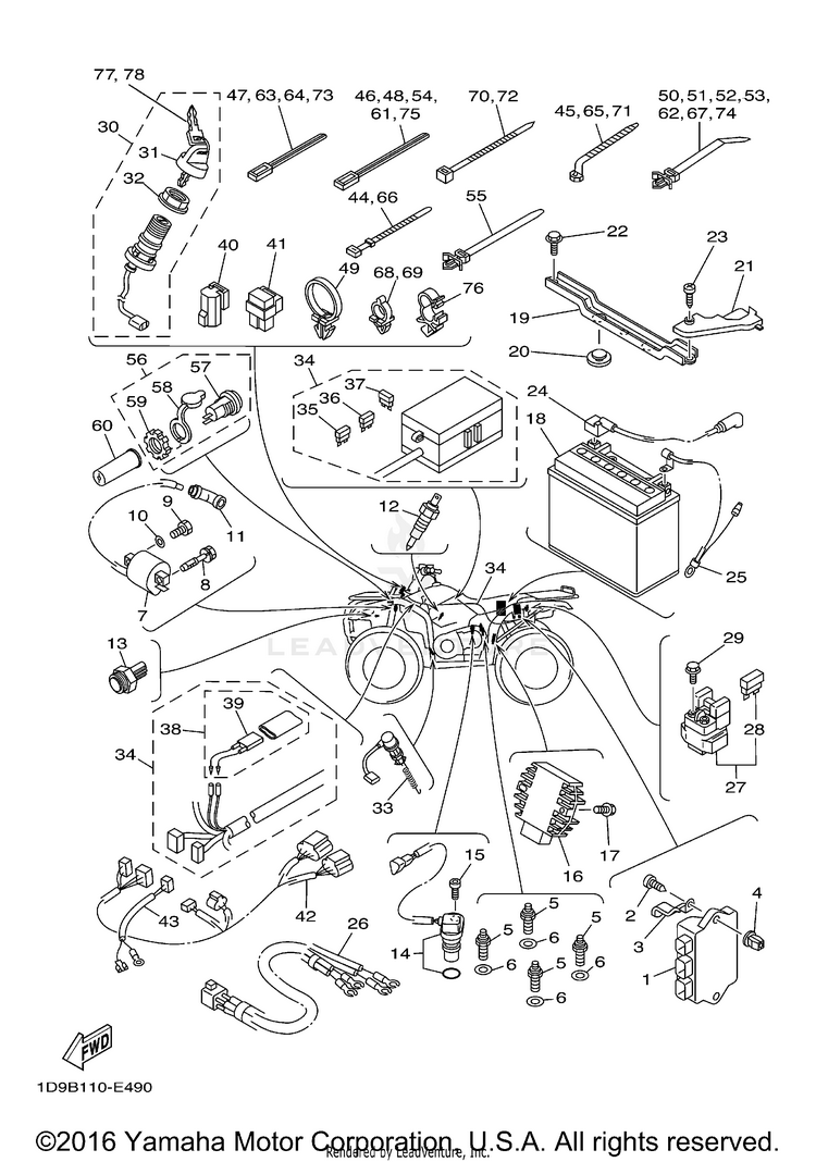 Electrical 1 GRIZZLY 450 - YFM45FGW - 2007 Schematic