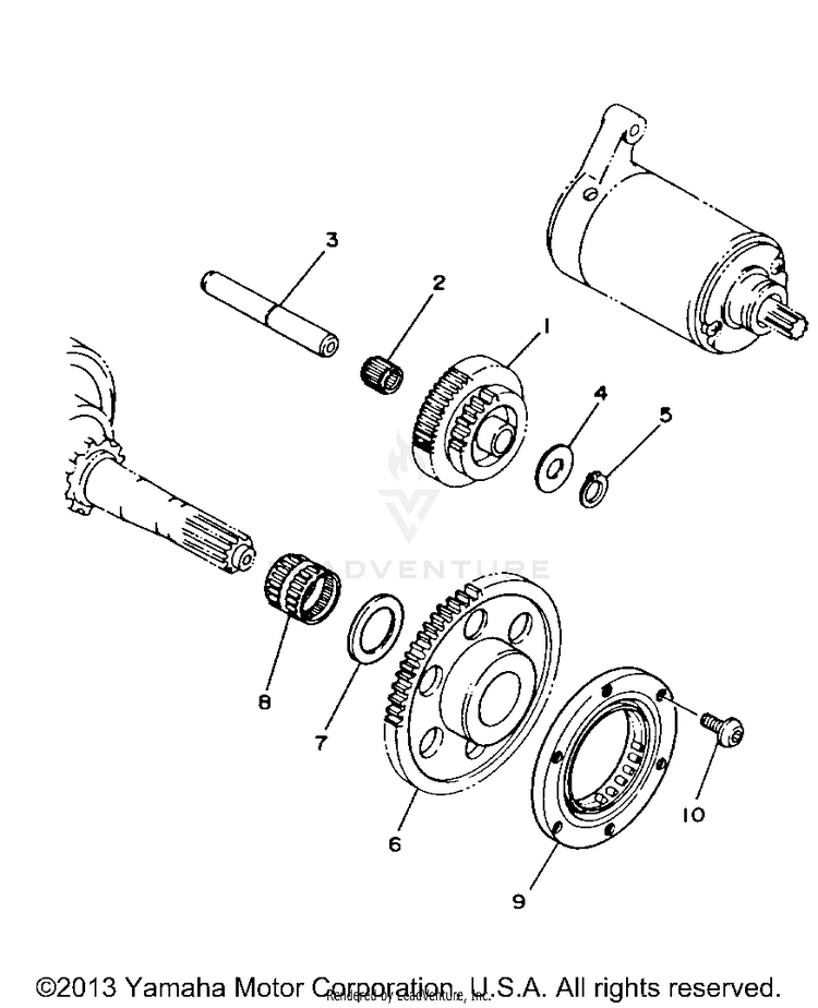 Starter Clutch BIG BEAR 4WD - YFM350FWB - 1991 Schematic