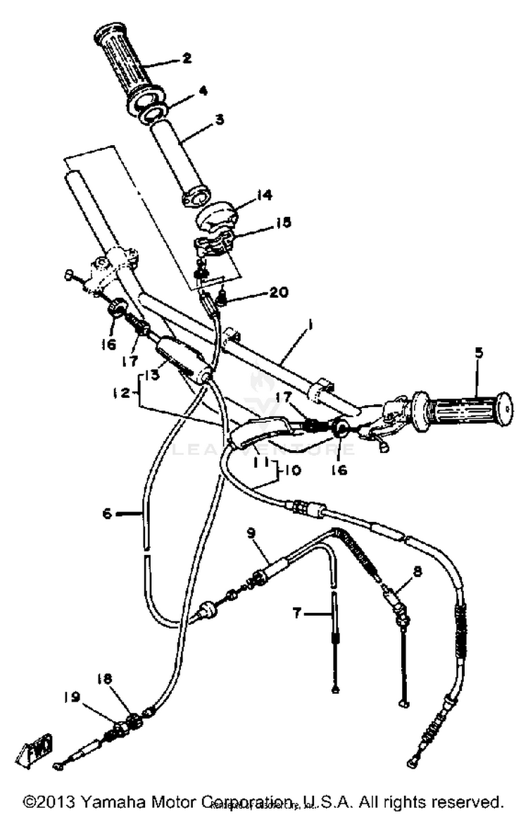 Handlebar - Cable Mx100h - J - K Schematic