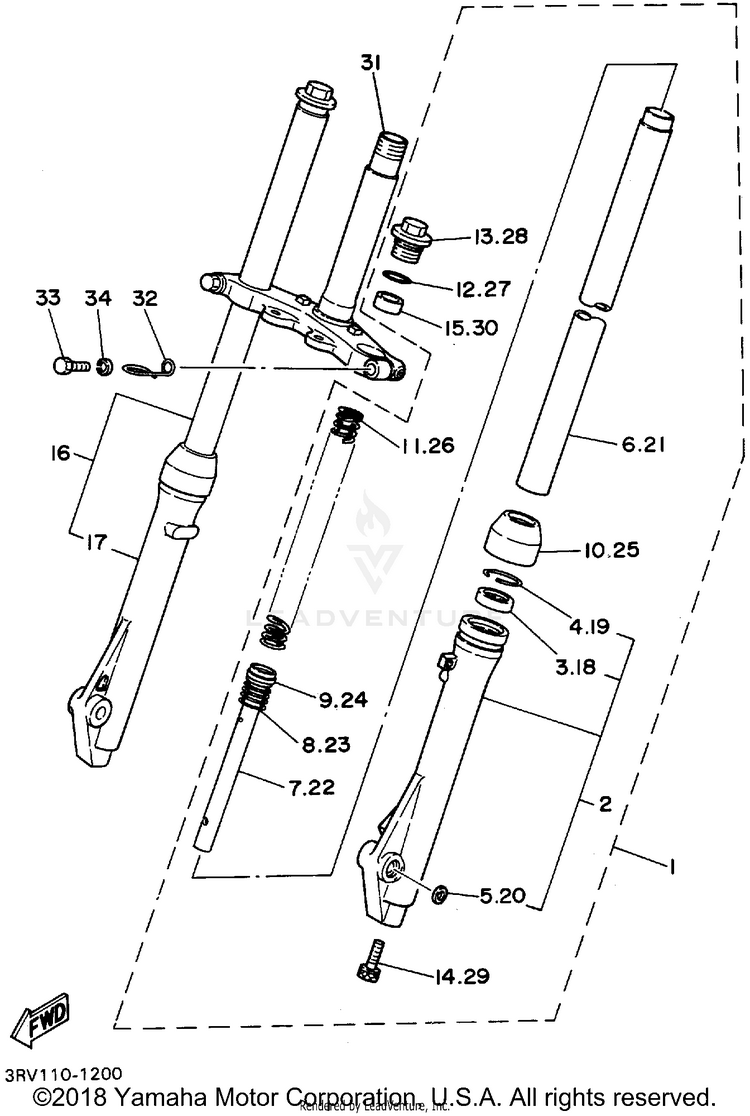 Front Fork Schematic