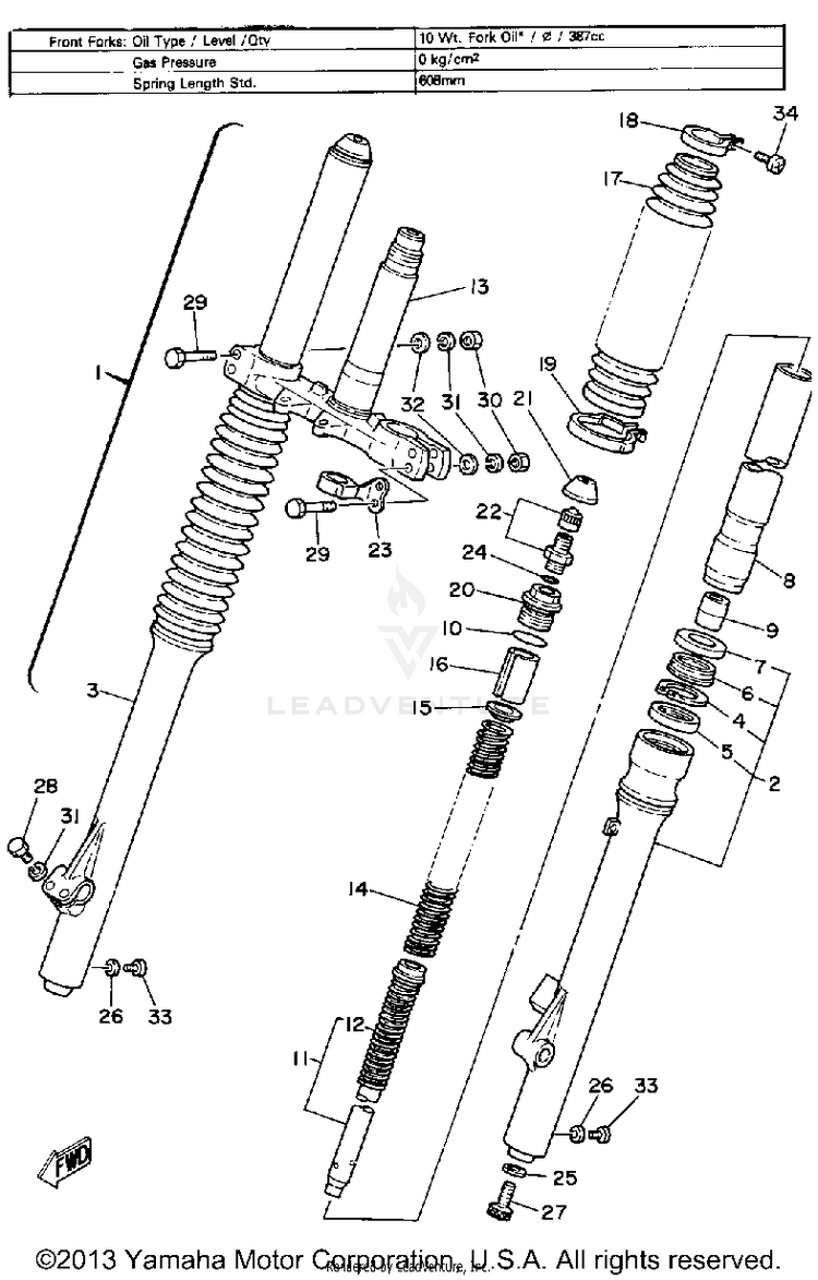 Front Fork Schematic