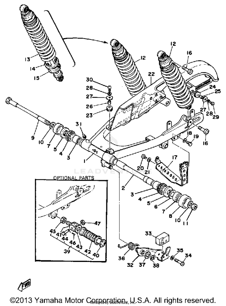 Rear Arm - Rear Cushion - Chain Case Schematic