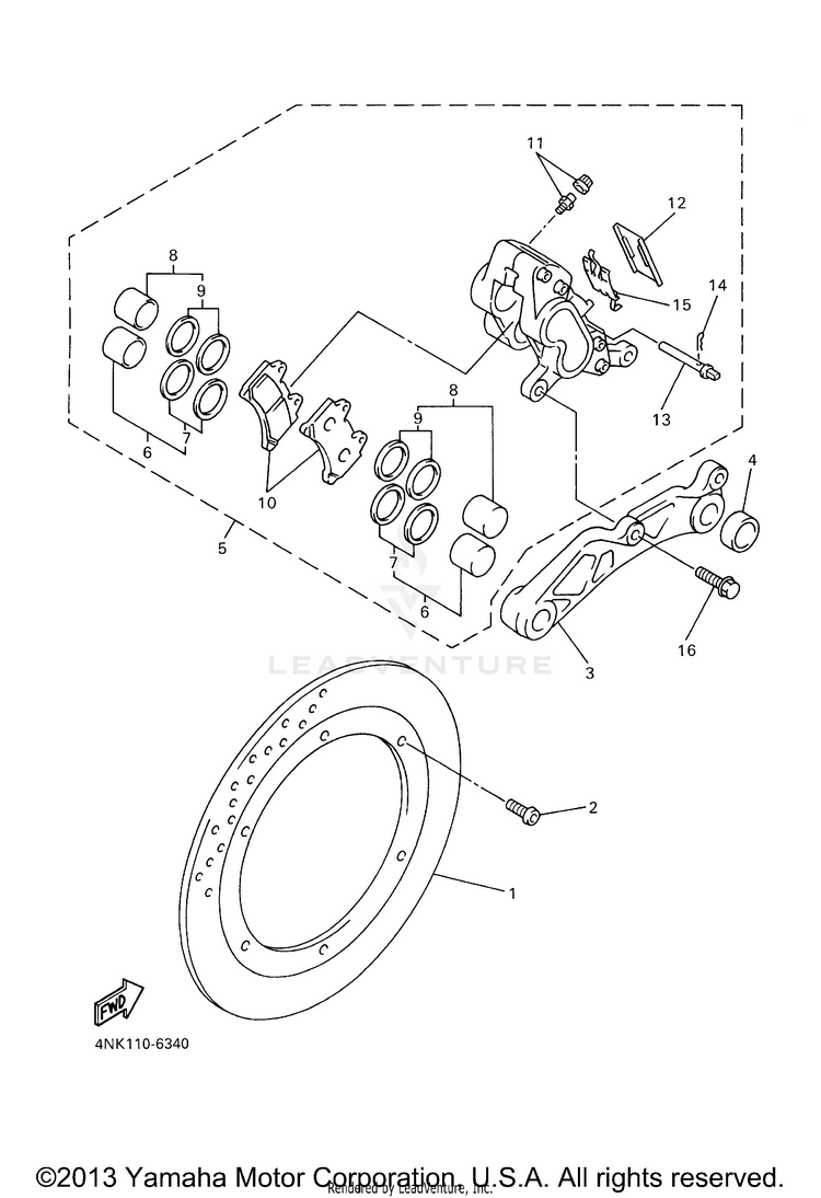 Rear Brake Caliper Schematic