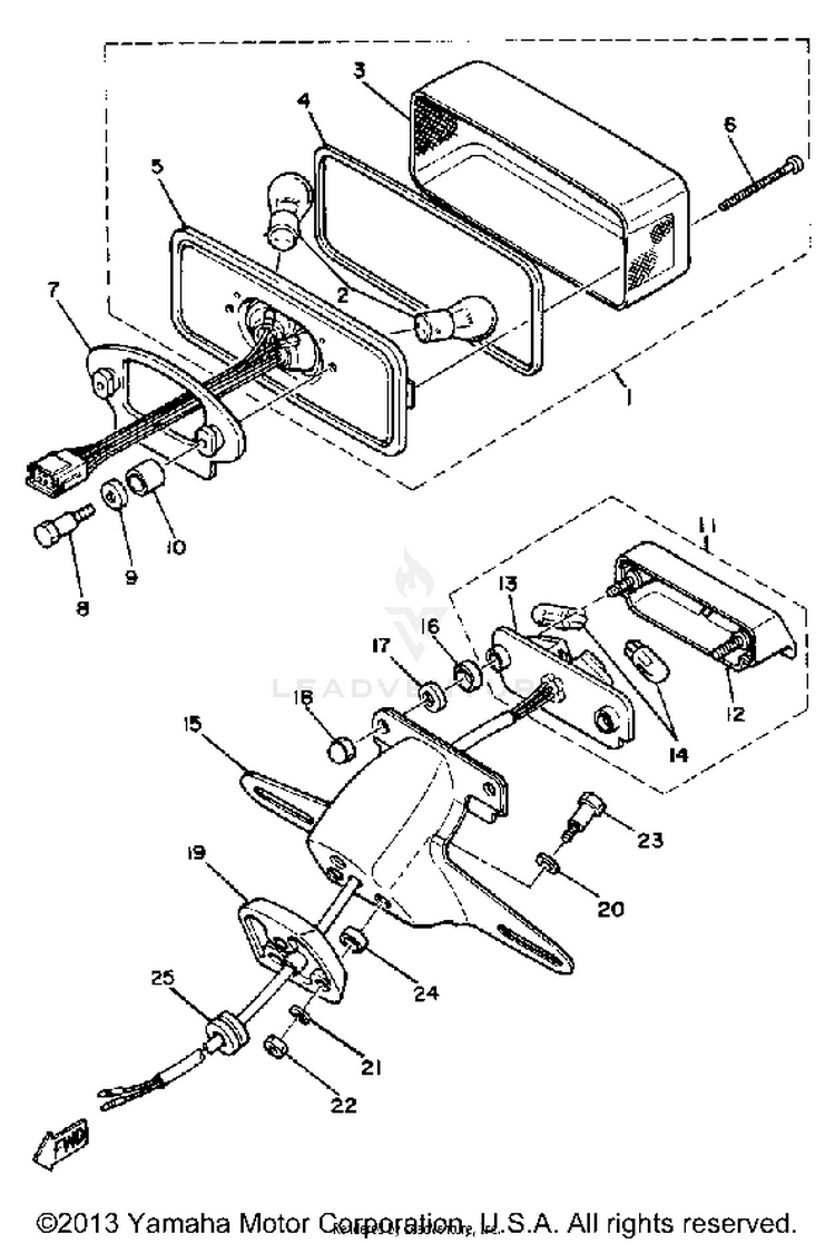 Taillight XS1100SH - 1981 Schematic