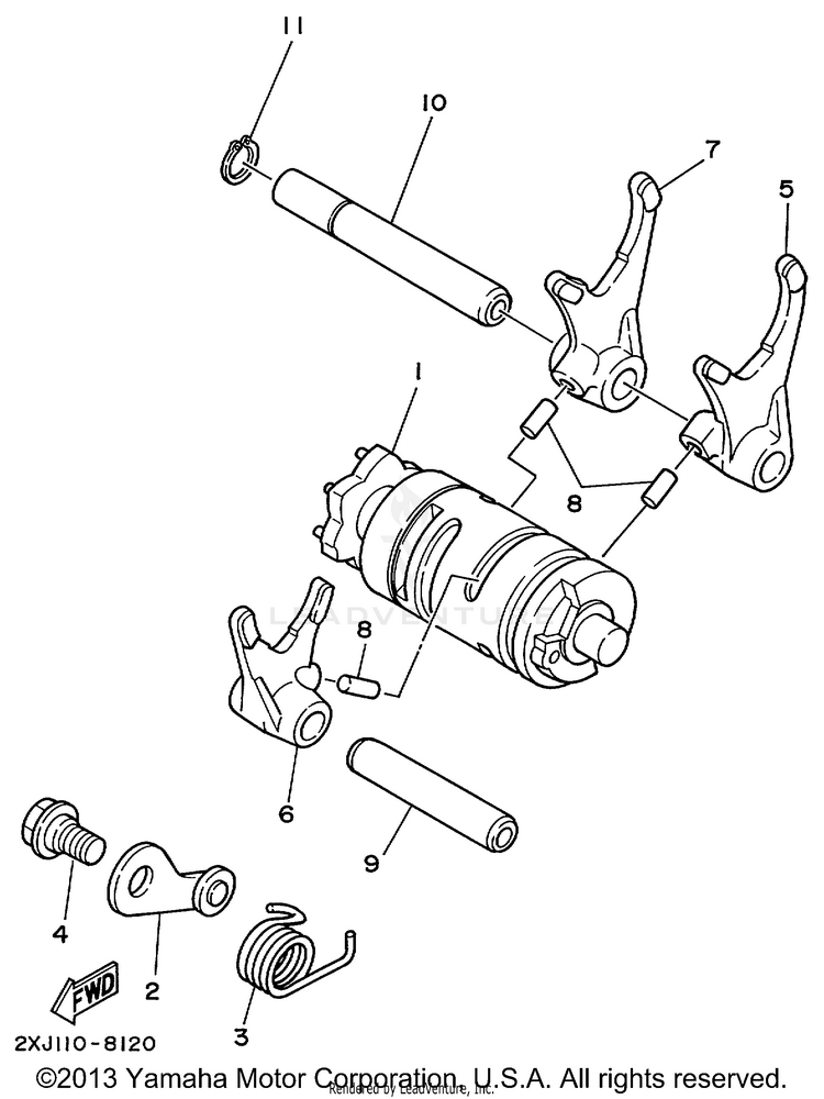 Shift Cam Fork Schematic