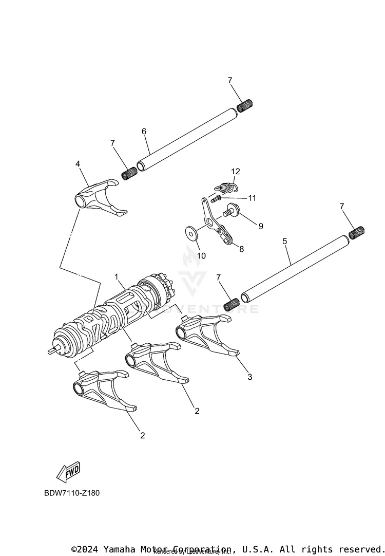 Shift Cam & Fork Schematic