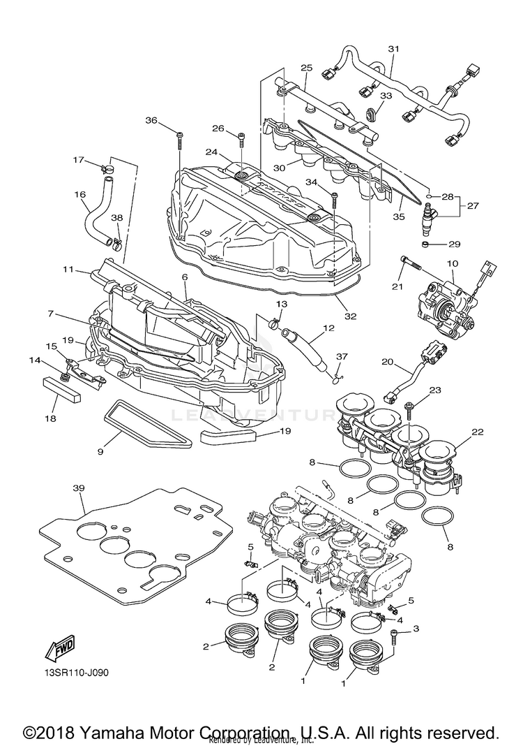 Intake YZFR6 - YZFR6GCGY - 2016 Schematic
