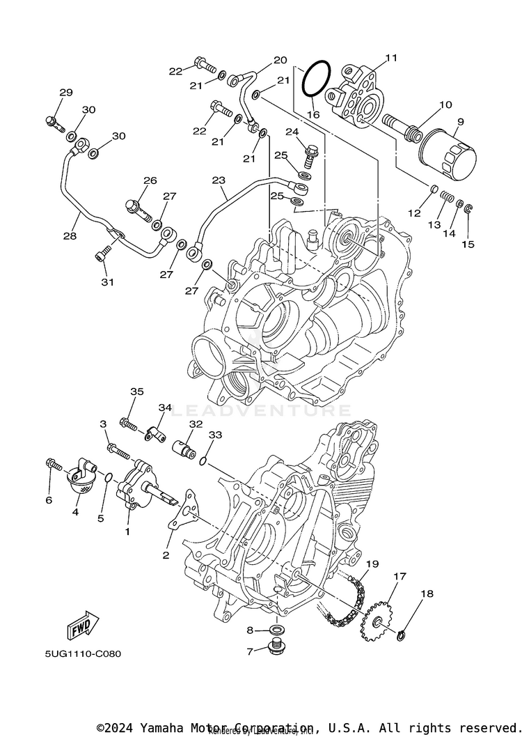 Oil Pump RHINO 660 - YXR660FAS - 2004 Schematic