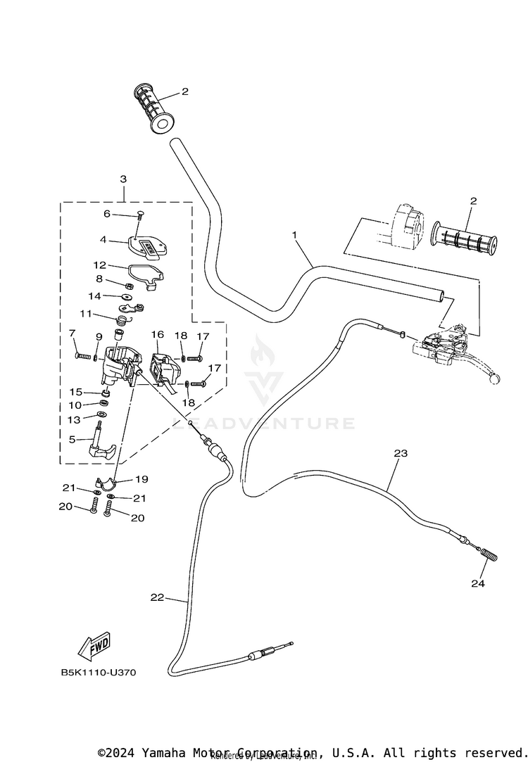 Steering Handle & Cable Schematic