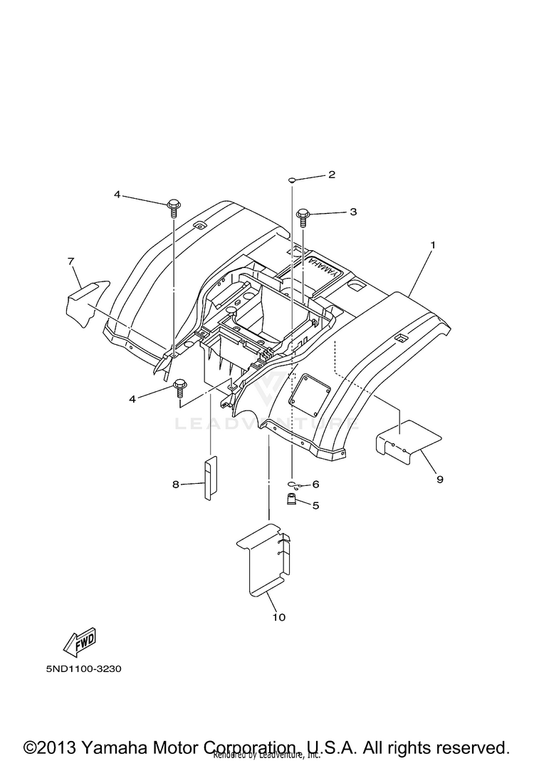 Rear Fender Schematic