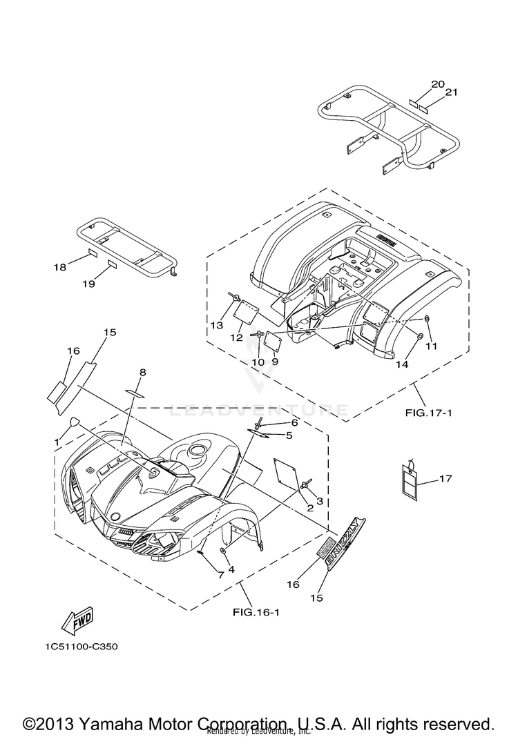 Emblem Label 1 GRIZZLY 125 - YFM125GT - 2005 Schematic