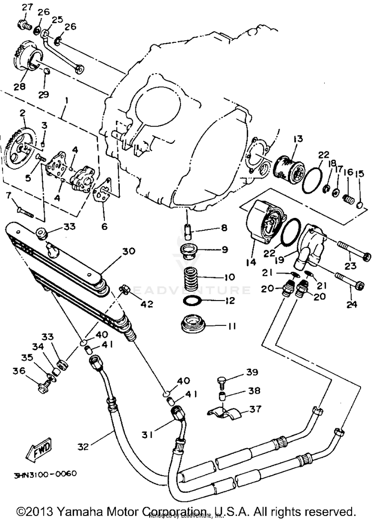 Oil Pump BIG BEAR 4WD - YFM350FWD - 1992 Schematic