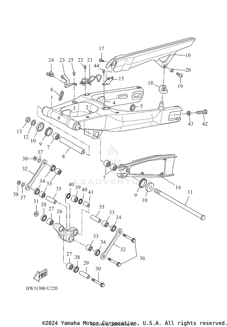 Rear Arm TENERE 700 - XTZ7NB - 2022 Schematic