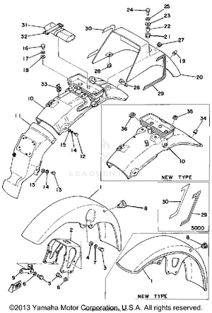 Front Fender - Rear Fender Schematic