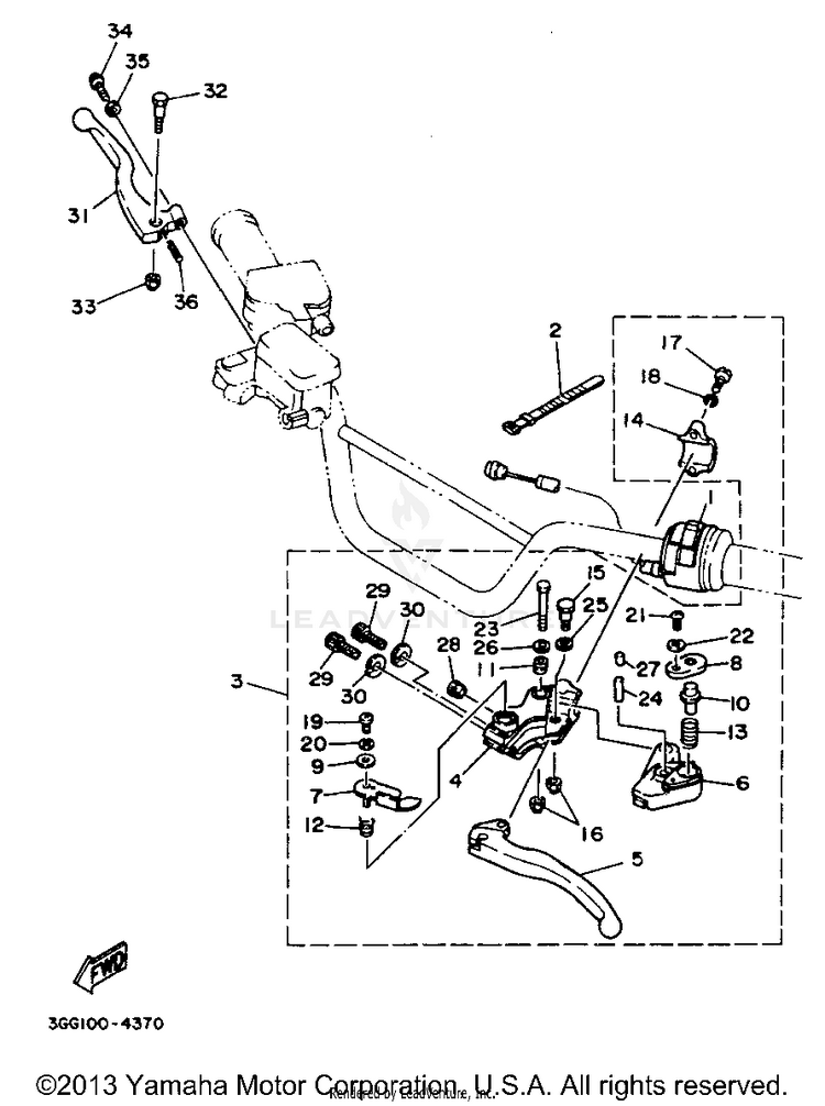 Handle Switch Lever BANSHEE - YFZ350G_MN - 1995 Schematic