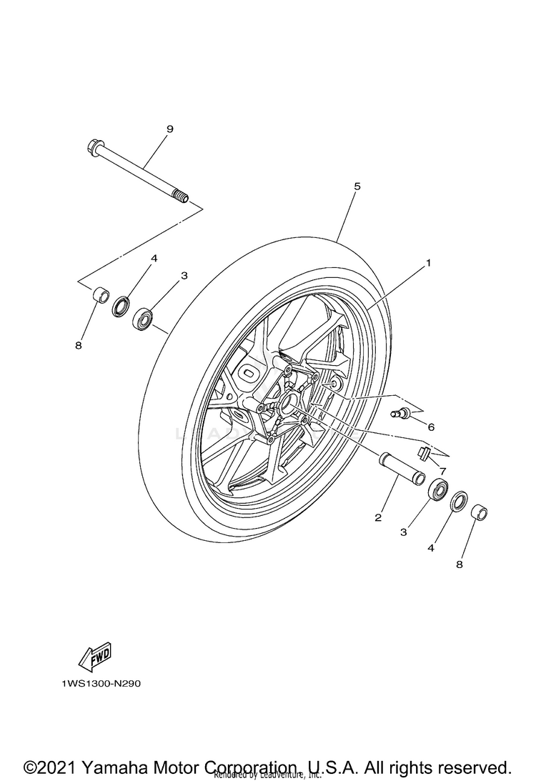 Front Wheel FZ07 - FZ07FCGY - 2015 Schematic