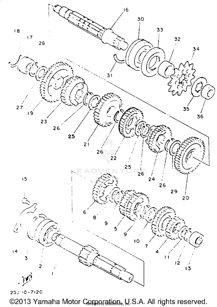 Transmission BANSHEE - YFZ350E - 1993 Schematic
