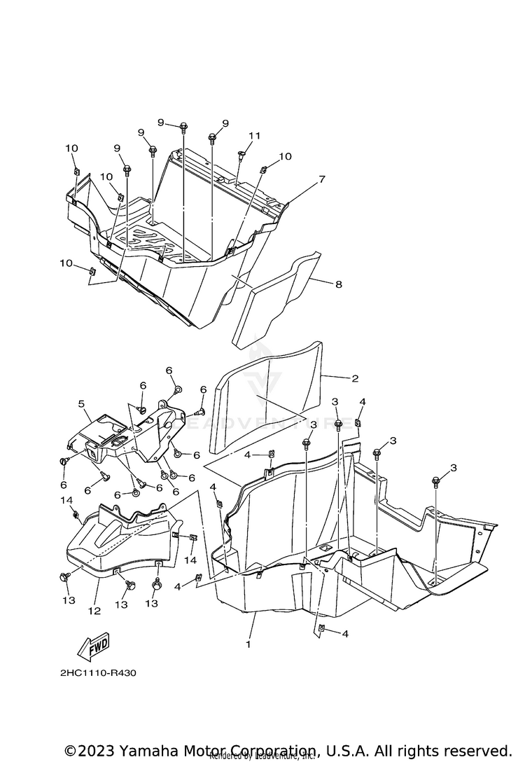 Stand Footrest YXZ1000R EPS SS SE - YXZ10YESJL - 2018 Schematic