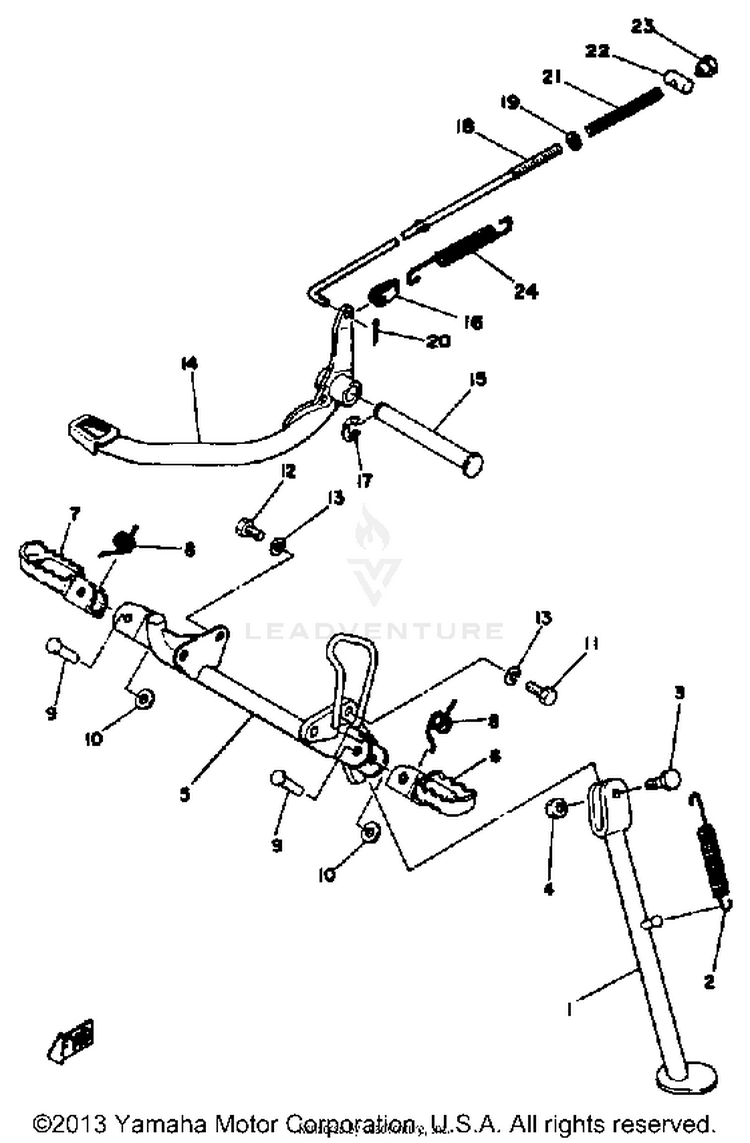 Stand Footrest Brake Pedal Schematic