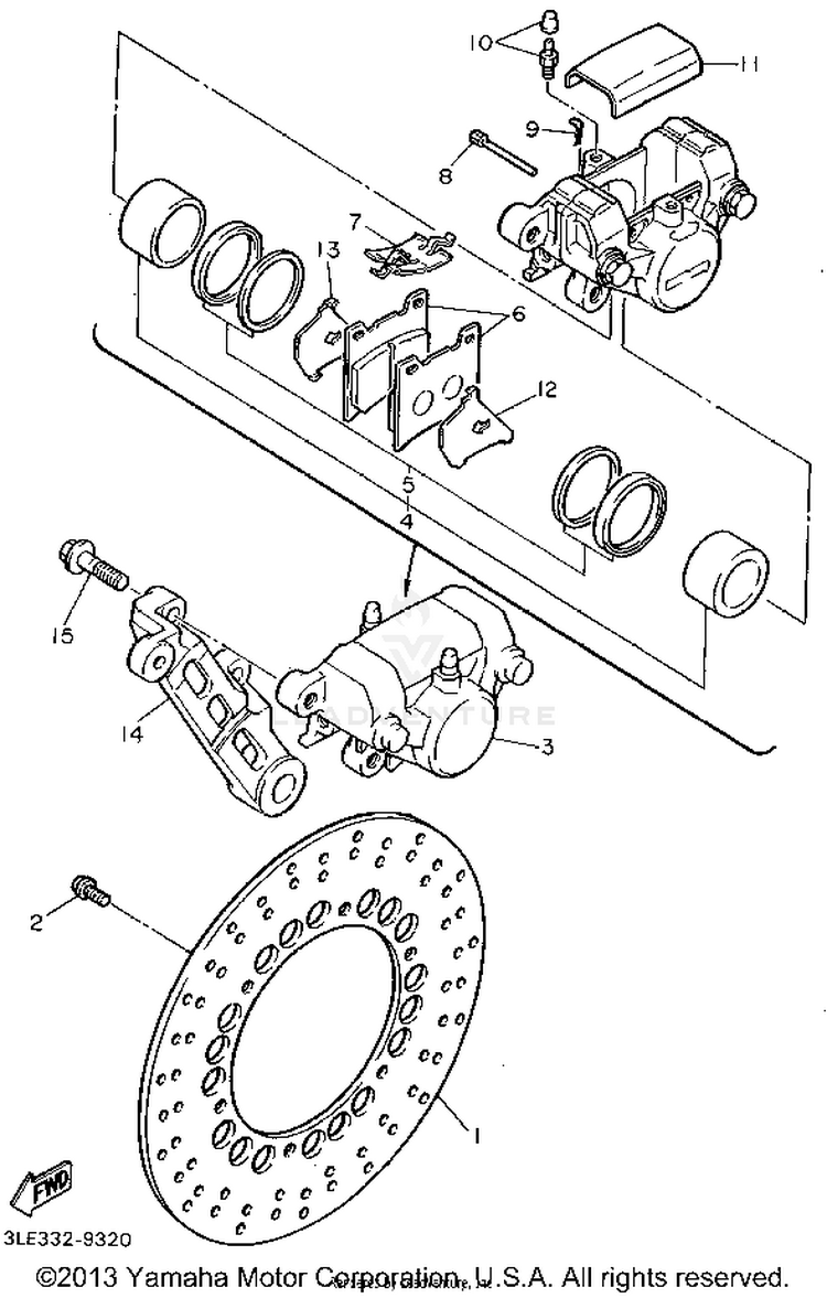Rear Brake Caliper Schematic