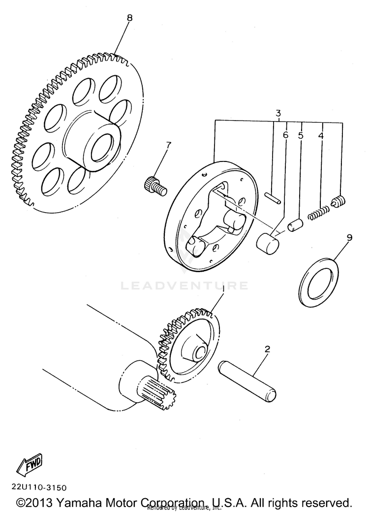 Starter Clutch VIRAGO 535 - XV535HC - 1996 Schematic