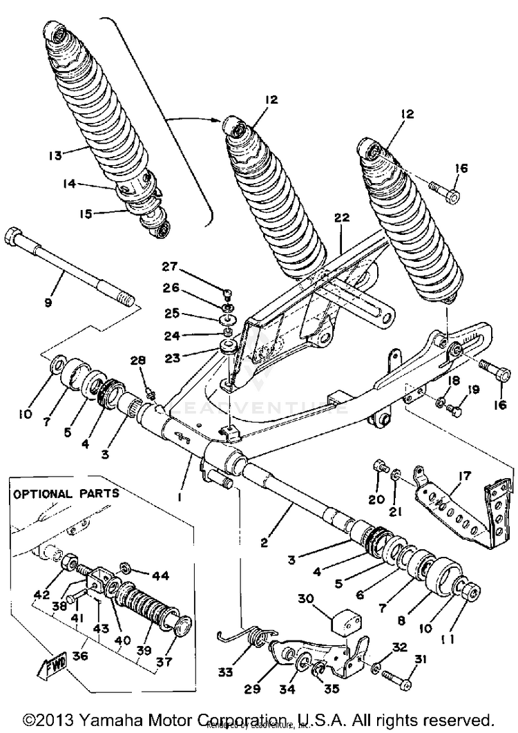 Rear Arm - Rear Cushion - Chain Case Schematic