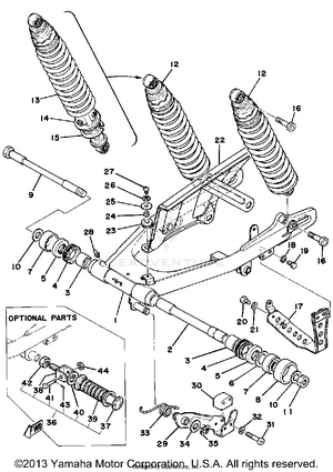 Rear Arm - Rear Cushion - Chain Case Schematic