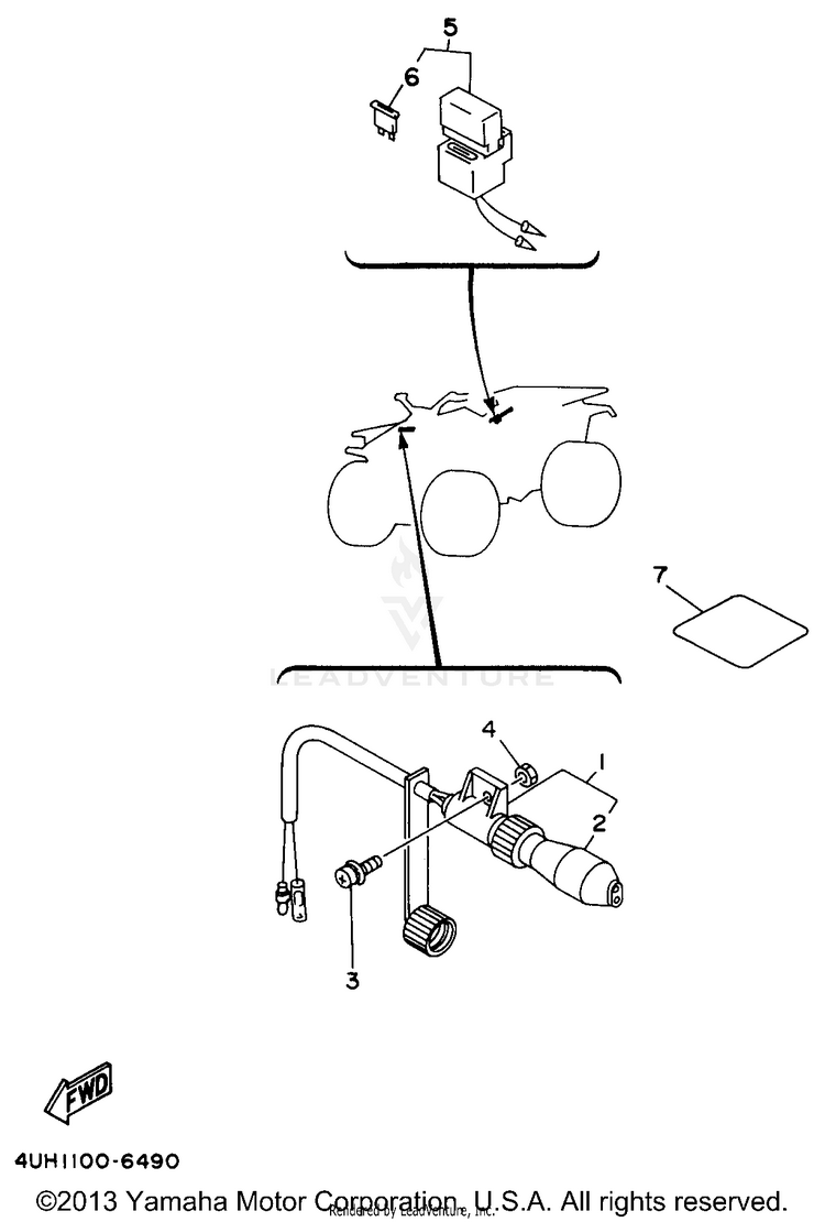 Electrical Alternate BIG BEAR 2WD - YFM350UH - 1996 Schematic